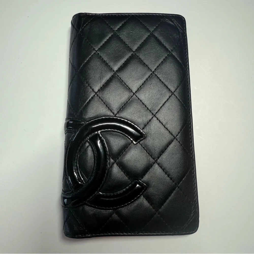 CHANEL Cambon Black Quilted Leather Wallet